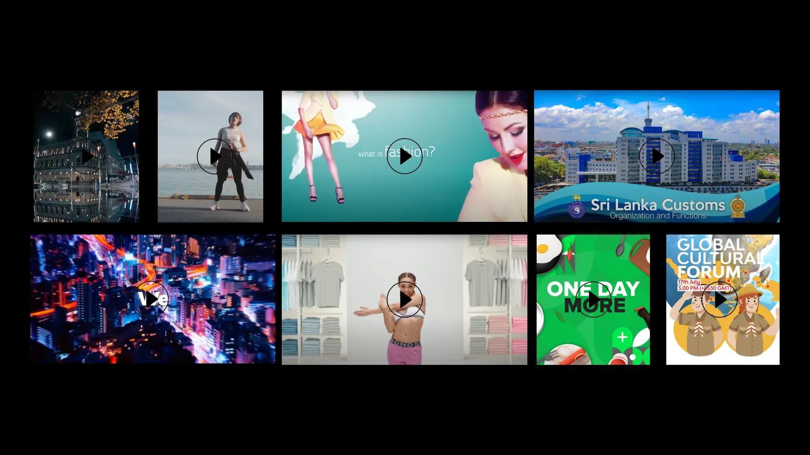 Video and short film stills